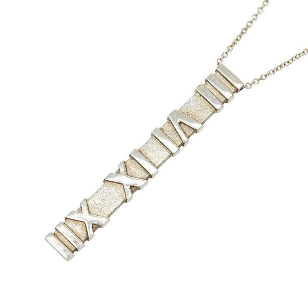 Tiffany & Co. Atlas Plate Chain Pendant Necklace Sterling Silver 925